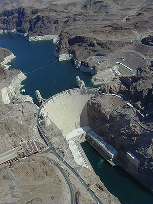 Der Stausee Lake Mead; 639km2 und einen Speicherraum von 35,1 Mio m3