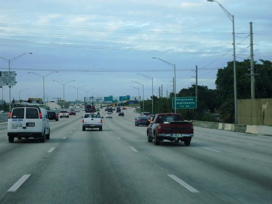 Auf gehts. In Florida auf der I-95 in Richtung Norden unterwegs