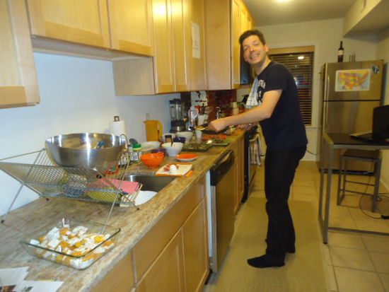 An Thanksgiving rechtzeitig zurück in Hoboken - hier mit Meisterkoch Clemens van der Schmiddd