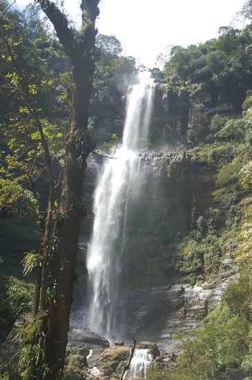 Oberes Drittel des Wasserfalls, den wir halb runter gestiegen sind...
