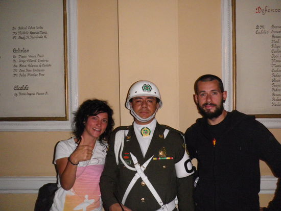 Simone, Kumpel, Ich im Polizeimuseum...