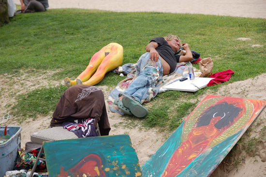 Einer der zahlreichen Kuenstler @ Venice Beach