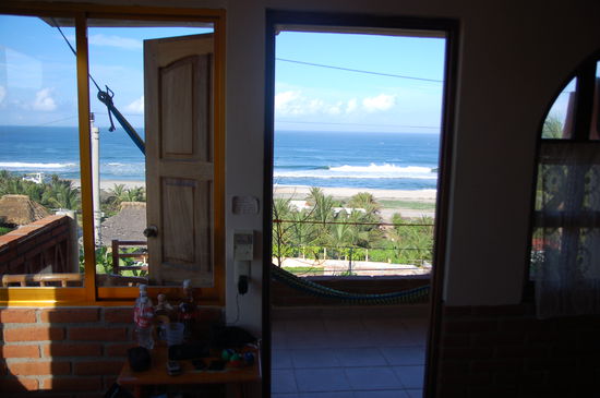 Ausblick vom Bett, aus unserer geilen Bude in Puerto Escondido
