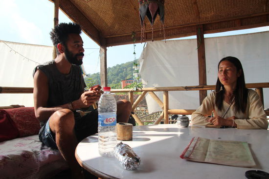 Roland und Akikko beim Beatboxworkshop