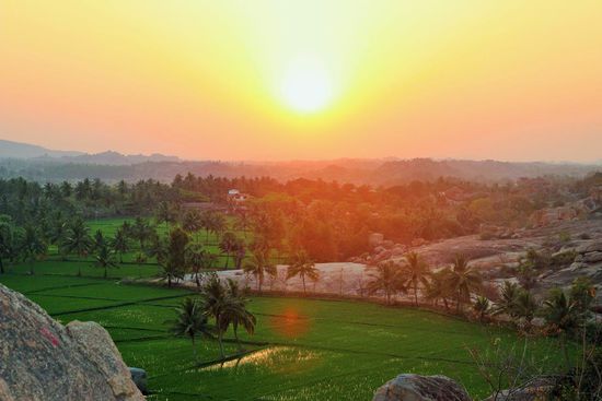 Sonnenuntergang von den Steinriesen aus