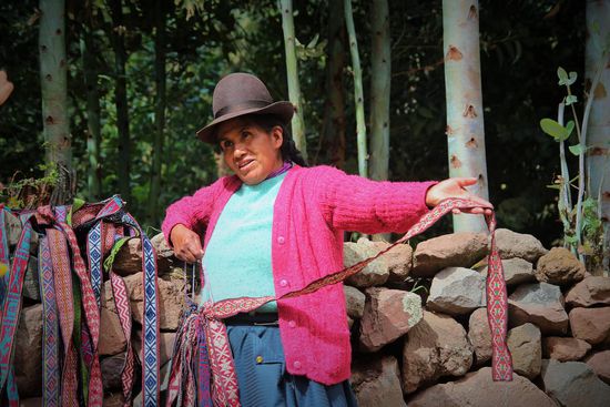 Der Markt in Pisac. Hier wird noch kräftig versucht die Ware an den Mann zu bringen...