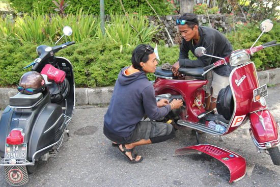 erste kleinere Probleme bei der Fahrt zum Vulkan