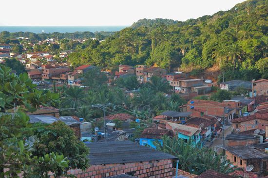 Itacare von oben und bis runter ans Meer gings meistens per Fahrrad, wenn wir uns nicht gerade verjoggt haben.