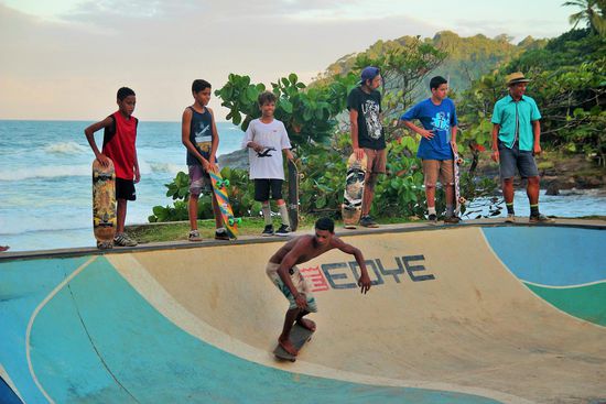 Der kleine Bowl an einem der Strände