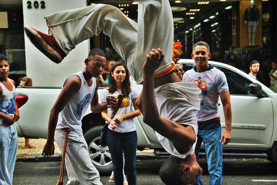 Darbietung von "Capoeira"-Tänzern im Centro Salvadors