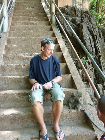 Michi und zwei Affen (Michi links....)