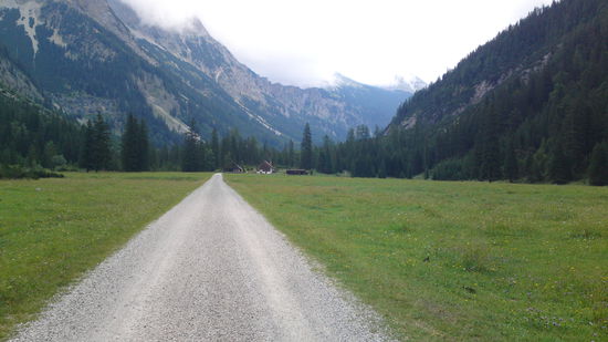 Die Larchet Alm - unsere Unterkunft in Sicht, Einstieg ins Karwendel