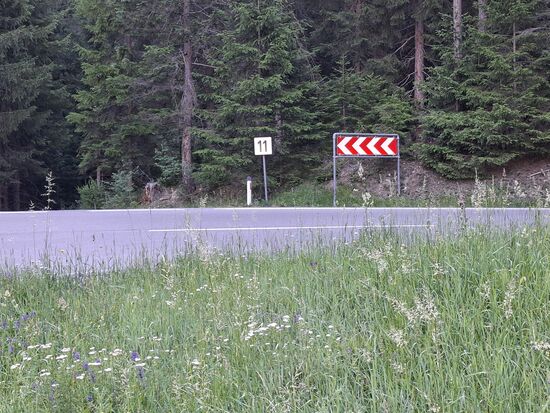 Tornante 11 zum Reschenpass hoch