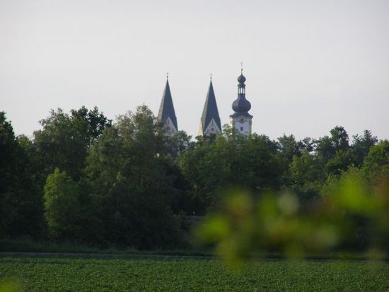 ein Zwiebelturm - ich glaube, ich bin in Bayern angekommen