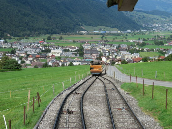 Standseilbahn auf halber Strecke