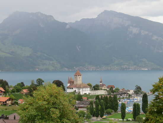 Ausblick direkt neben dem Bahnhof Spiez