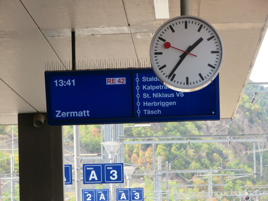 Diesmal erfolgreiches Umsteigen nach Zermatt