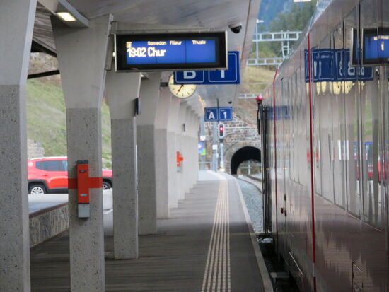 Umstieg in St. Moritz