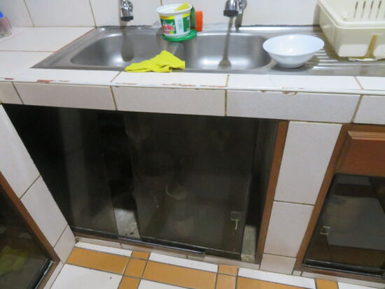 In der Gästeküche sind die Türen herausgefallen