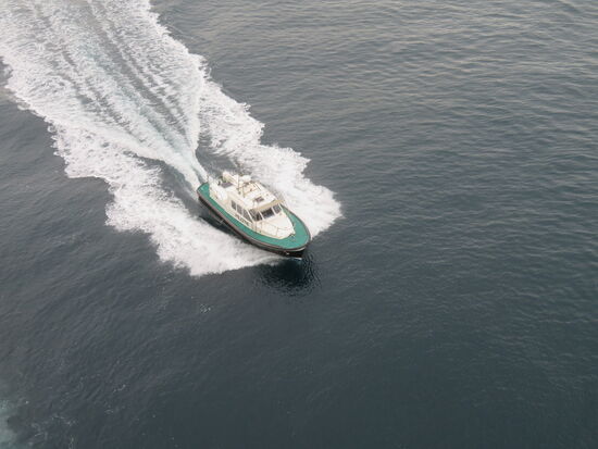 Der Hafenlotse wird abgeholt