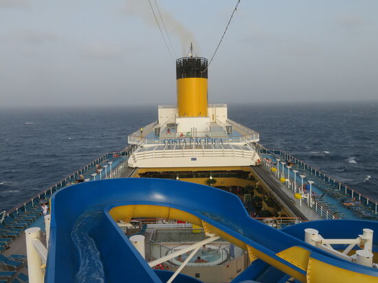 Blick von der Wasserrutsche