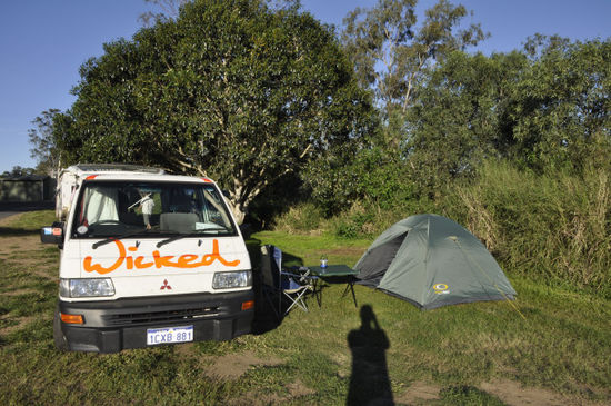 Eine gratis Campsite (mittlerweile schlafen wir übrigens länger schon wieder in der Berta, des nächtens wirds hier schon ordentlich frisch)