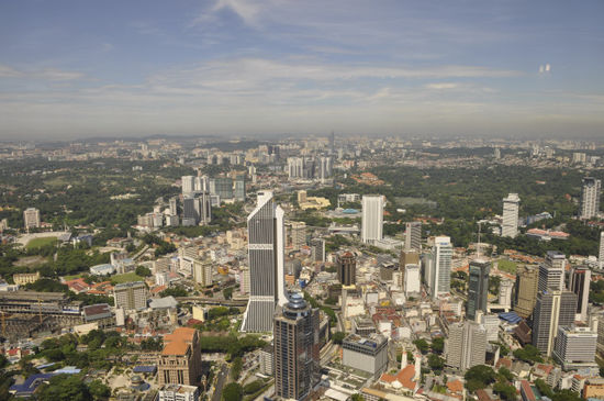 Kuala Lumpur von oben am Kuala Lumpur Tower auf 276m Höhe