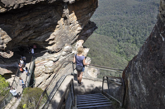 ...und runter auf die Giant Stairway...