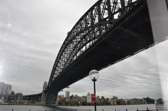 Die Harbour Bridge von unten - die kann man auch ganz günstig besteigen, das hätte aber unseren überstrapazierten Geldbeutel dann endgültig gesprengt.
