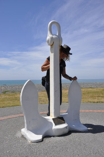 Am Strand von Napier, einem kleinen Städtchen dass nach einem Erdbeben im Art Deco Stil 1930 wieder neu aufgebaut worden ist.