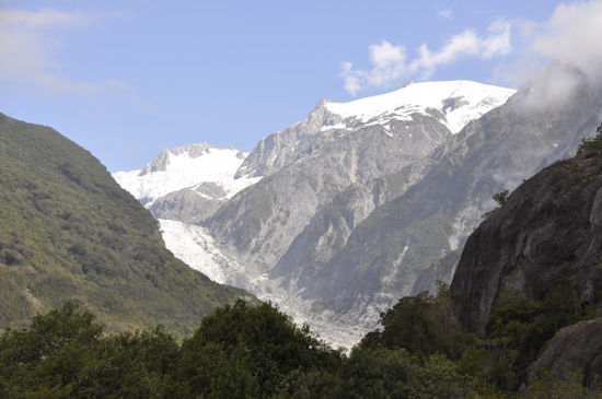 Und dann die wahre Schönheit - der Franz Josef Gletscher. Benannt nach unserem Franzl!