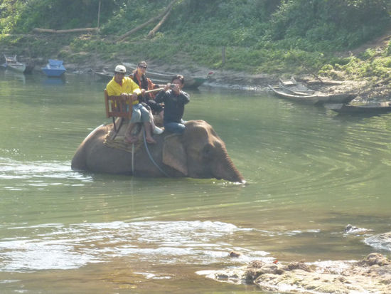 Durch den Fluss durch (der Japaner vor uns hat die ganze Zeit Opernarien gesungen?!).