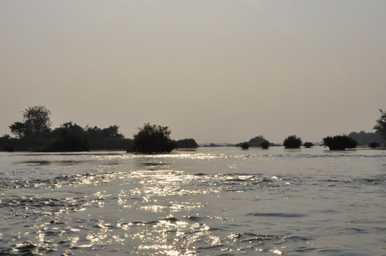 Mit dem Onkel und seinem Boot sind wir einen Nachmittag auf dem Mekong unterwegs gewesen.