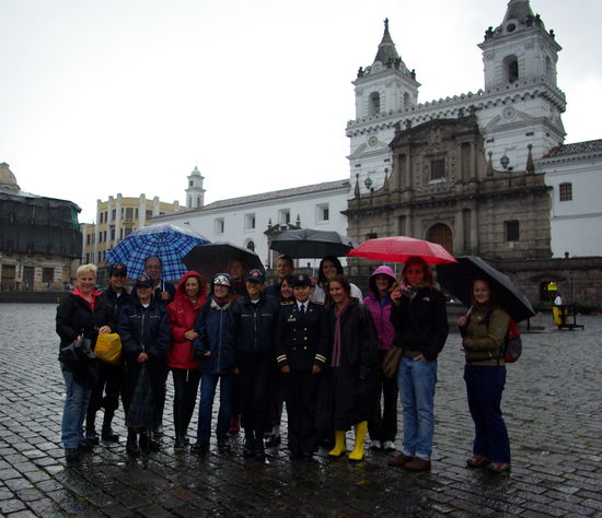 Unsere Gruppe/ Quito/Altstadt im Regen