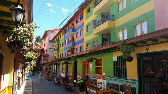 Bunte Häuser in Guatepe..