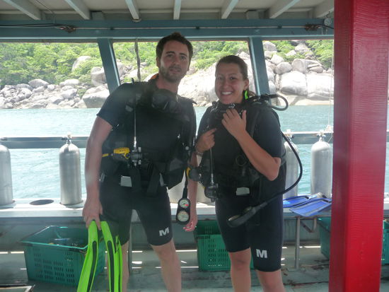 Mein Tauchpartner Riccardo und ich 