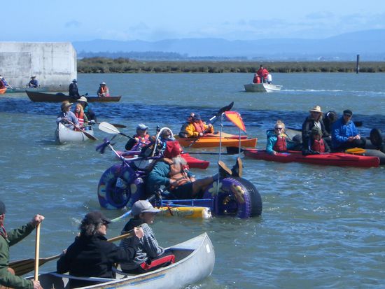 beste Sicht hatte man in den Kanus und Kajaks