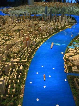 Modell der Staedtebebauung Shanghais