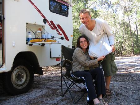 Teepause nach unserer Panne auf Fraser Island