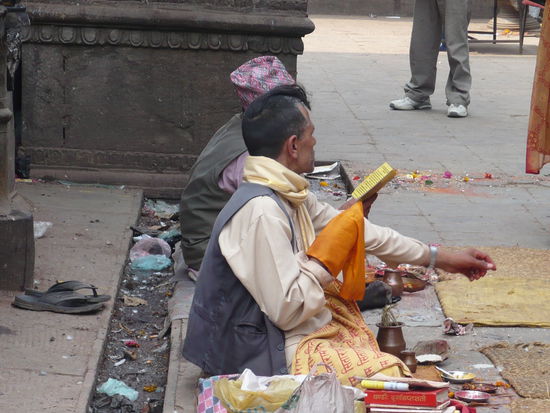 Beten für eine reiche Reis Ernte