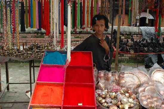 Schöne bunte Farben, aber leider Holi war schon vorbei