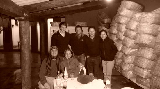 Die Badetruppe
Die Körbe, hier im Bild rechts, diehnten als Rettungsboote