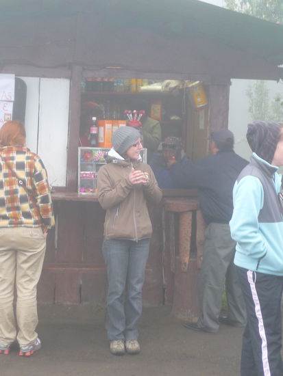 Frierend und Coca- Tee schlürfend, und das am Morgen...