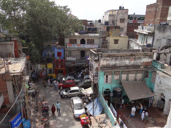 aussicht von unserer terrasse in delhi