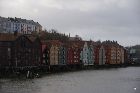 Die alten Speicherhäuser in Trondheim.