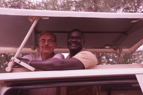 Unser Minibus, David und ich.