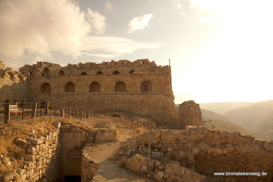 Blick auf die Ruine der Kreuzfahrerfestung