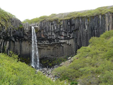 Svartifoss fällt über eine besonders schöne Basaltkante