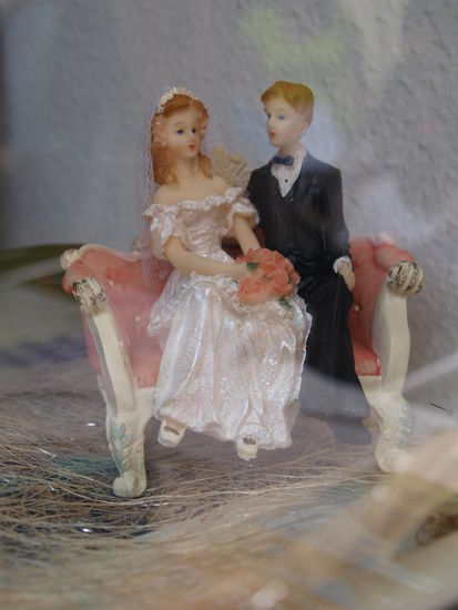 Schaufensterdekoration in einem Café in Machico. Irgendwie süß ...