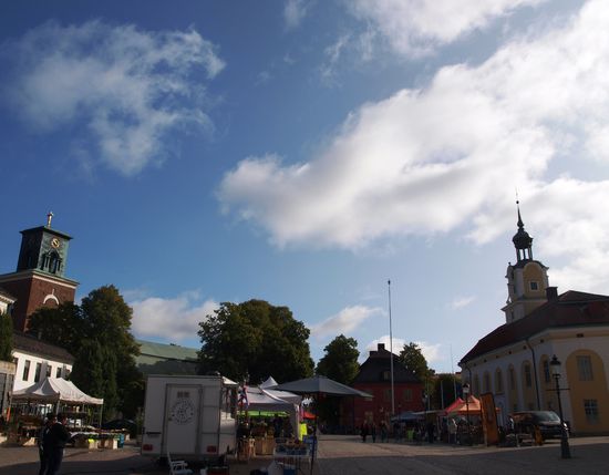 Auch auf dem Markt geht es gemütlich zu.